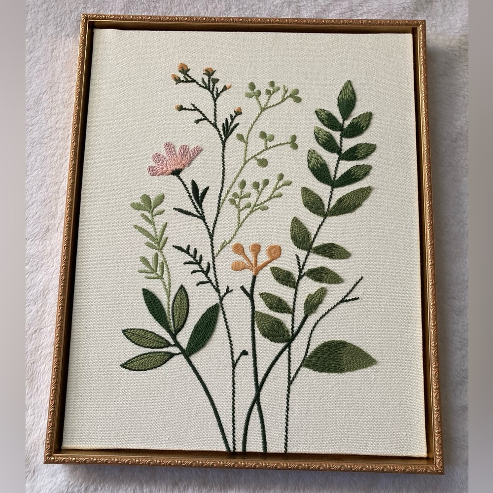 Floral Embroidered Wall Art